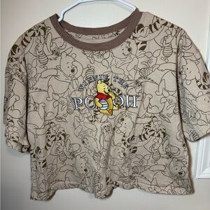 Beige Graphic Crop Tee